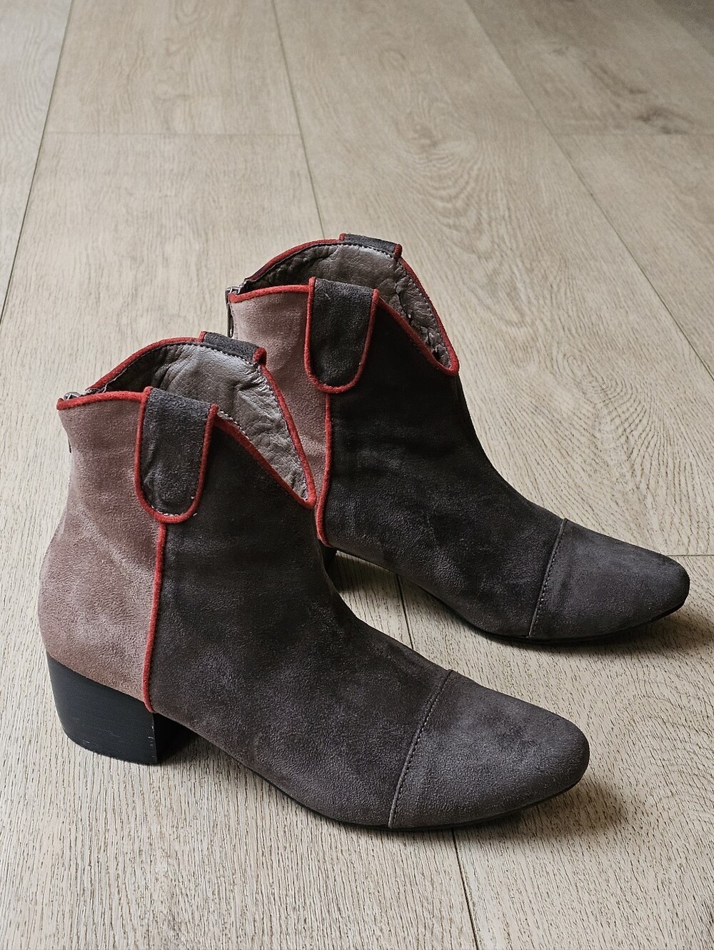 Anthropologie x Vanessa WU Colorblock Western Booties